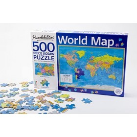 Puzzlebilities 500 Piece World Map Jigsaw Puzzle 29.1 x 19.5 in 