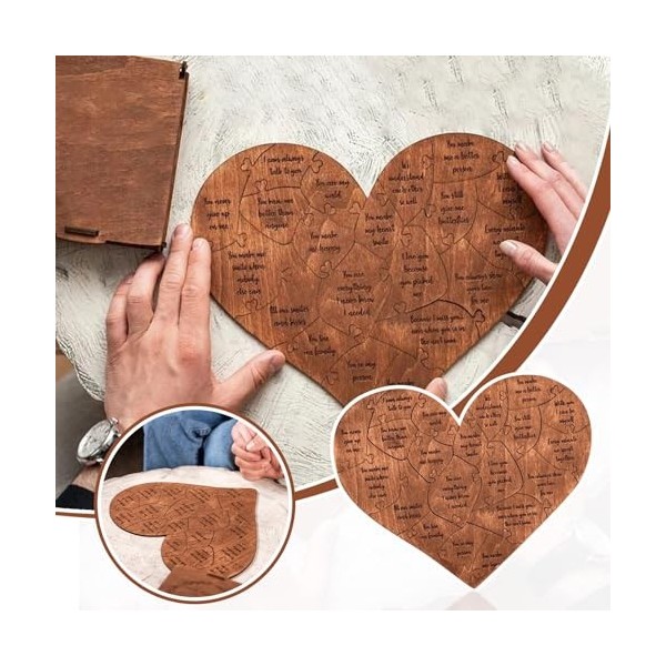 20 Reasons Why I Love You Puzzle Pieces, I Love You Cadeau romantique pour mari, épouse, petit ami, petite amie, Saint-Valent