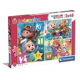 CLEMENTONI 3x48pzs Does Not Apply Supercolor 3 x 48 Comprend 3 48 pièces -Made in Italy, Enfants 4 Ans, Cocomelon, Puzzle D