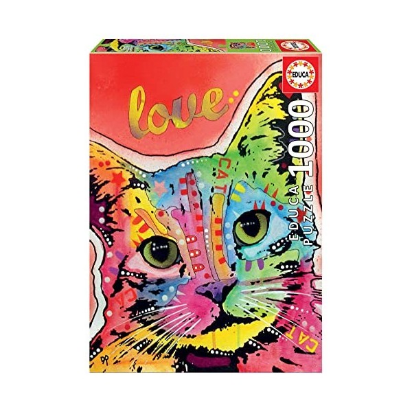 Educa - Tilt Cat Love, Dean Russo | Puzzle de 1000 pièces | Mesure approximative: 68 x 48 cm | Inclut Fix Puzzle pour accroch