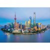 Educa - Shanghai au Coucher du Soleil | Puzzle de 1000 pièces | Mesure approximative: 68 x 48 cm | Inclut Fixe Puzzle pour ac