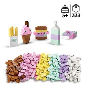 LEGO 11028 Classic L’Amusement Créatif Pastel, Jouets Briques pour Filles et Garçons Dès 5 Ans : Crème Glacée, Dinosaure, Cha