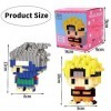 LGQHCE Naruto Building Block Kakashi Mini Micro Block Briques Jouets Set 2pcs Mini Blocs de Constructio DIY Jouets Éducatifs 