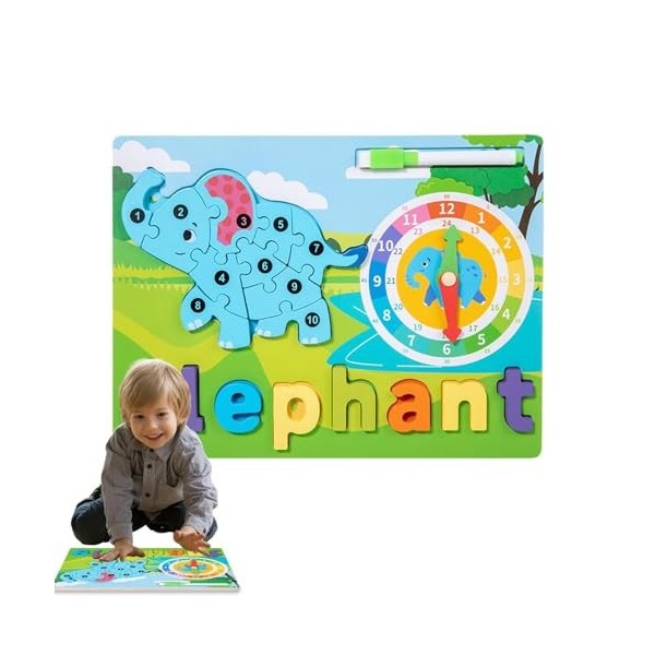 Fulenyi Puzzles danimaux Montessori,Puzzle danimaux en Bois | Puzzles de Dauphins pour Les Tout-Petits | Aide pédagogique d