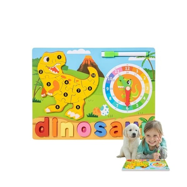 Fulenyi Puzzles danimaux Montessori,Puzzle danimaux en Bois | Puzzles de Dauphins pour Les Tout-Petits | Aide pédagogique d