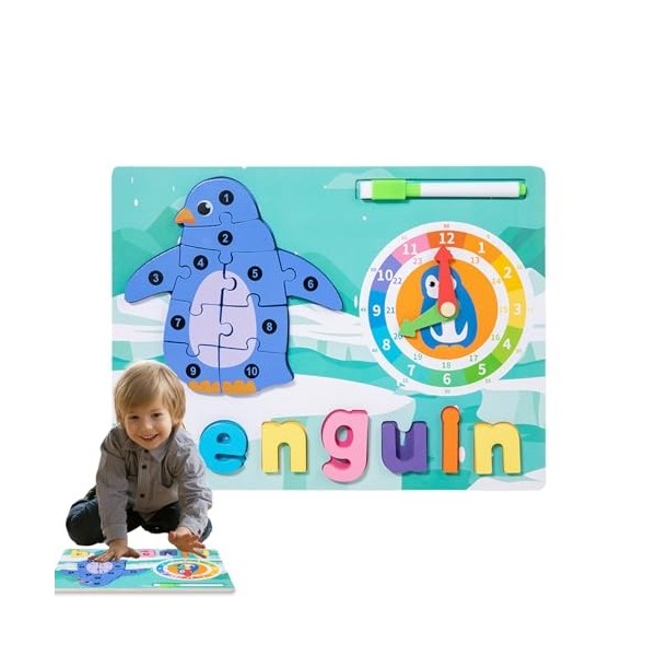 Fulenyi Puzzles danimaux Montessori,Puzzle danimaux en Bois | Puzzles de Dauphins pour Les Tout-Petits | Aide pédagogique d