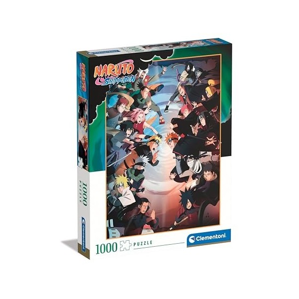 Clementoni Naruto Shippuden – 1000 pièces, Vertical, Divertissement pour Adultes, Puzzle Manga, Anime, fabriqué en Italie, 39