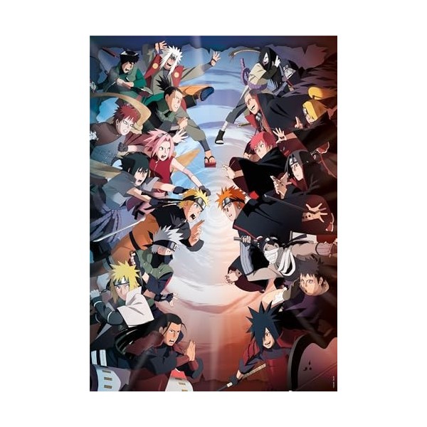 Clementoni Naruto Shippuden – 1000 pièces, Vertical, Divertissement pour Adultes, Puzzle Manga, Anime, fabriqué en Italie, 39