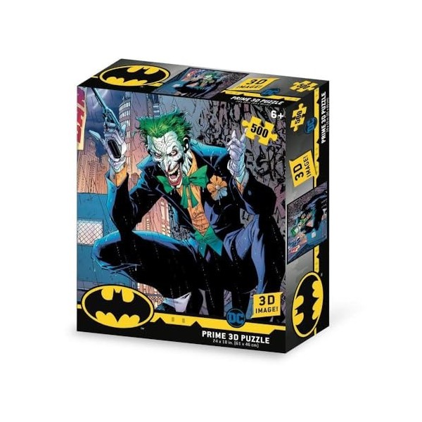 Grandi Giochi DC Comics Joker Puzzle lenticulaire Horizontal avec 500 pièces incluses et Emballage avec Effet 3D-PUD02000, PU