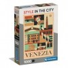 Clementoni- Style in The City Venezia – 1000 pièces, Puzzle Ville, Illustrations dauteur, Vertical, Divertissement pour Adul