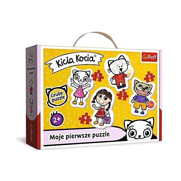 Trefl 36088 Lot de 4 Puzzles Kicia Kocia Les Chatons Joyeux de 3 à 6 pièces, Baby Classic, pour Enfants à partir de 2 Ans