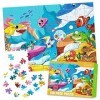 fishwisdom Puzzle de 100 pièces pour adultes et adolescents et enfants Happy Time Famille Idée cadeau océan coloré