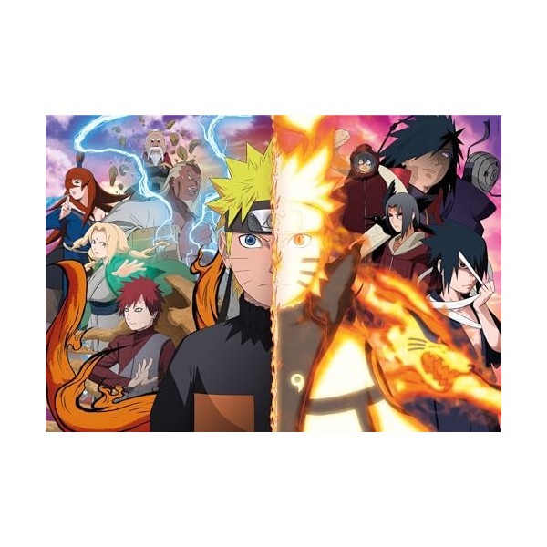 Clementoni Cube – Naruto Shippuden – 500 pièces, Horizontal, Divertissement pour Adultes, Puzzle Manga, Anime, fabriqué en It