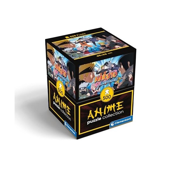 Clementoni Cube – Naruto Shippuden – 500 pièces, Horizontal, Divertissement pour Adultes, Puzzle Manga, Anime, fabriqué en It