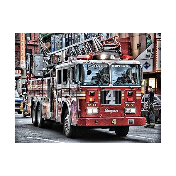 Adulte 1000 pièces Puzzle camion de pompiers photo jouets éducatifs pour enfants Puzzle en bois blocs de construction puzzle 