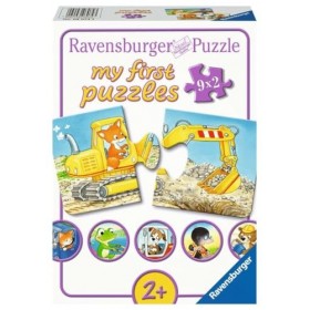 RAVENSBURGER PUZZLE- Tierische Baustelle Ravensburger 03074 Puzzle pour Enfants à partir de 2 Ans Motif Chantier danimaux 9 
