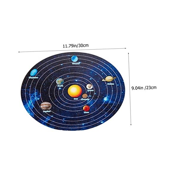 Vaguelly Jouets De Puzzle Cognitif Jouets De Puzzle Éducatifs Précoces 1 Ensemble De Puzzle du Système Solaire en Bois Espace