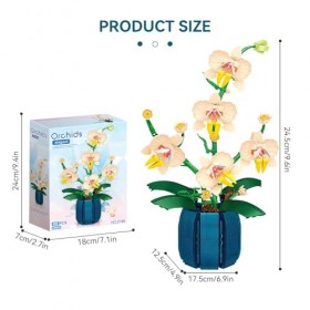 Naletie 606 Pcs Orchidée Plantes Bloc De Construction, Icons L’Orchidée Plantes, Kit Blocs De Construction Bouquet De Fleurs 