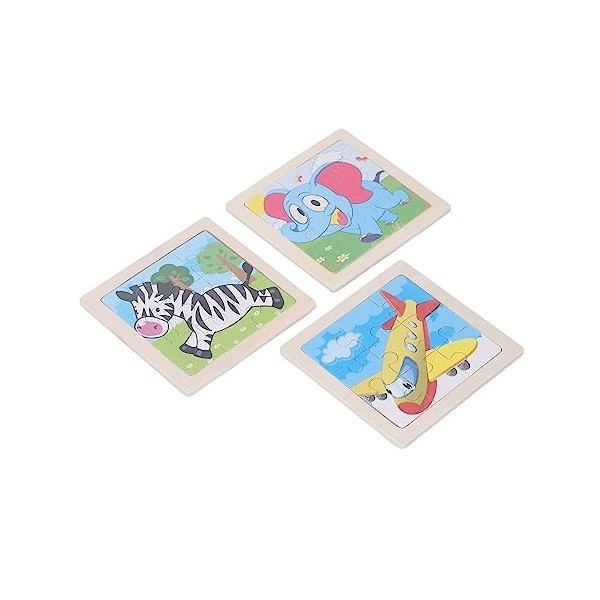 VGEBY 12pcs Puzzles Animaux, Puzzles de Cognition de Couleur en Bois Apprenant des Jouets éducatifs Préscolaires pour Les Tou