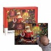 Rosixehird Puzzles de Noël | Puzzle de Noël du Père Noël,1000 pièces Noël Père Noël Cadeau Nuit Puzzles familiaux pour, Fille