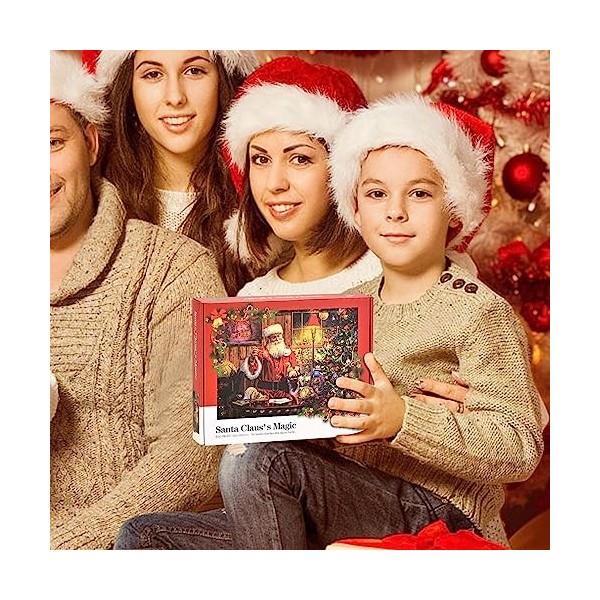 Rosixehird Puzzles de Noël | Puzzle de Noël du Père Noël,1000 pièces Noël Père Noël Cadeau Nuit Puzzles familiaux pour, Fille