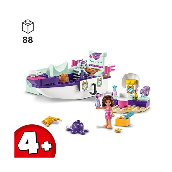 LEGO 10786 Gabby et la Maison Magique Le Bateau et Le Spa de Gabby et Marine, Set avec Salon de Beauté, Figurines et Accessoi