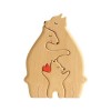 DAMLUX Puzzle dart personnalisé en bois en forme de famille dours en bois, sculptures dours en bois, ornement de bureau av