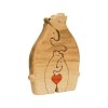 DAMLUX Puzzle dart personnalisé en bois en forme de famille dours en bois, sculptures dours en bois, ornement de bureau av