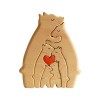 DAMLUX Puzzle dart personnalisé en bois en forme de famille dours en bois, sculptures dours en bois, ornement de bureau av