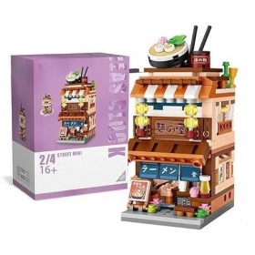 Modèle modulaire de blocs de construction de maison - 412 pièces - Architecture japonaise Street View - Modèle architecture -