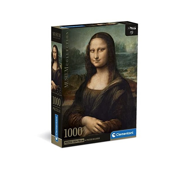 Clementoni- Museum Collection Leonardo, Gioconda-1000 Pièces-Puzzle, Divertissement pour Adultes-Fabriqué en Italie, 39708