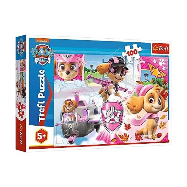 Brandsseller Puzzle pour enfant de 100 pièces avec motifs de Pat Patrouille Rose