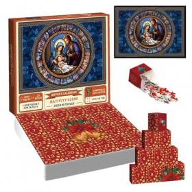 Calendrier De LAvent Puzzle De Noël, Puzzle De Vacances De Noël De 24 Jours, Puzzle De 1000 Pièces Scène De Nativité, Pour E