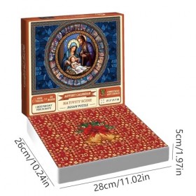 Calendrier De LAvent Puzzle De Noël, Puzzle De Vacances De Noël De 24 Jours, Puzzle De 1000 Pièces Scène De Nativité, Pour E