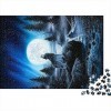 Puzzles pour Adultes 1000 pièces Puzzles pour Adultes Family Time Brain Challenge Puzzles | Loup Hurlant de Lune 38x26cm