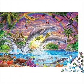 Puzzles 1000 Pièces pour Adultes Adolescents Difficile Challenge Puzzles Jeux Familiaux Jouets Éducatifs Puzzle Dauphin - Ani
