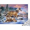 1000 Pièces Puzzles pour Adultes Puzzles Difficiles pour Adultes, Jeu de Puzzle Impossible | Loup - Animal 38x26cm