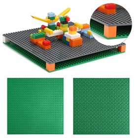 Czemo Lot de 6 Plaques de Base pour Classic Construction 25,6 x 25,6 cm Plaque Base pour Jeux de Construction - Compatible av