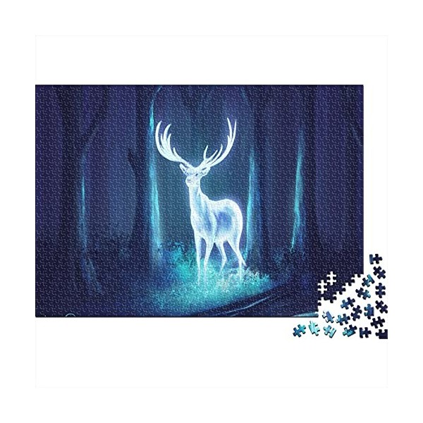 1000 Pièces Puzzles pour Cerf Adulte dans la Forêt | A486 Puzzle Jouets Cadeau Décompression Intellectuelle Amusant Jeu Famil