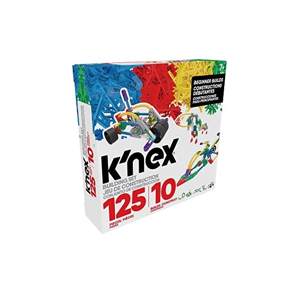 KNEX 80206 Beginner Building Set, Build 10 3D Models, Educational Toys, 125 Piece Stem Learning Kit, Engineering for Kids, C