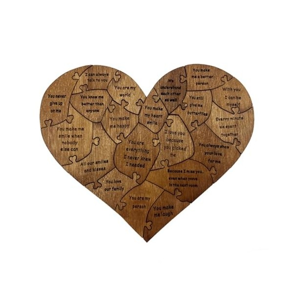 Puzzle en forme de cœur | Puzzles romantiques pour la Saint-Valentin 2024 pour les couples - Puzzle damour avec les raisons 