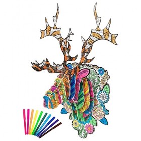 HESHS Puzzle coloriage Peinture 3D, Jouet dartisanat Peinture pour, Kit Puzzle Peinture 3D avec 10 stylos coloriage, Jouet P