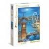 Clementoni- Collection Snow Flakes on The Big Ben 1000 pièces, Londres, Ville-fabriqué en Italie, Puzzle Adulte, 39319, Multi