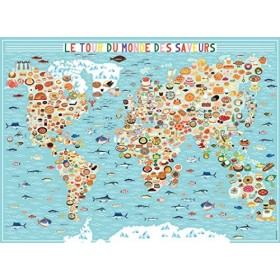 Nathan - Puzzle 500 pièces - Le tour du monde des saveurs - Julie Mercier - Adultes et enfants dès 12 ans - Puzzle de qualité