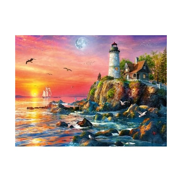 Ravensburger 12000217 – Phare Le Soir – Puzzle 500 pièces pour Adultes et Enfants à partir de 12 Ans