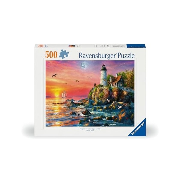 Ravensburger 12000217 – Phare Le Soir – Puzzle 500 pièces pour Adultes et Enfants à partir de 12 Ans