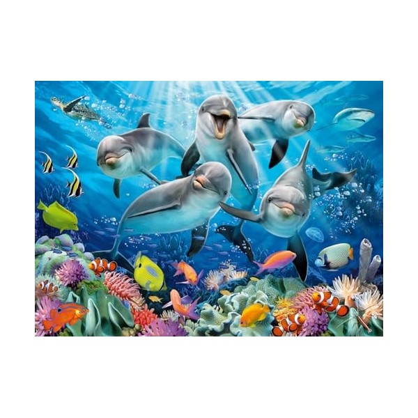 Ravensburger 12000200-Dauphins dans Le récif de Corail-Puzzle de 500 pièces pour Adultes et Enfants à partir de 10 Ans, 12000