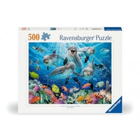 Ravensburger 12000200-Dauphins dans Le récif de Corail-Puzzle de 500 pièces pour Adultes et Enfants à partir de 10 Ans, 12000