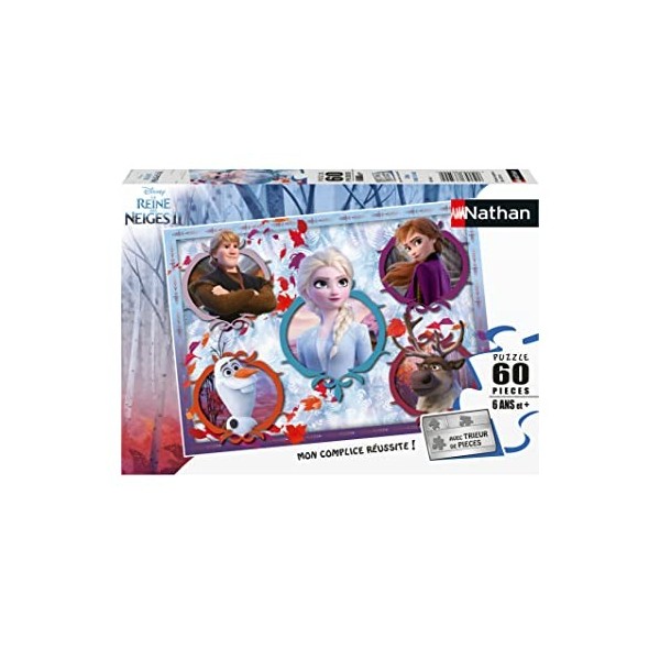 Nathan - Puzzle Enfant - 60 pièces - Unis pour la vie - Disney La Reine des Neiges 2 - Fille ou garçon dès 6 ans - Puzzle de 