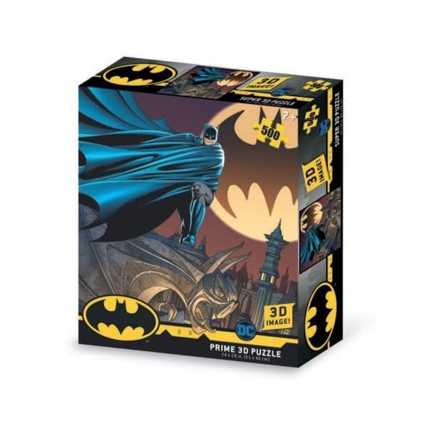 Grandi Giochi DC Comics Batman avec batsignal Puzzle lenticulaire Horizontal, avec 500 pièces incluses et Emballage avec Effe